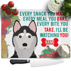 Personalised Husky Chopping Board KCB28