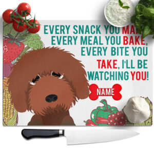 Personalised Labradoodle Chopping Board KCB31