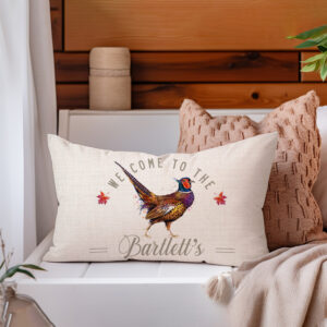 Personalised Pheasant Cushion Cover Gift LKC29