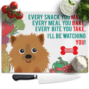 Personalised Pomeranian Chopping Board KCB36