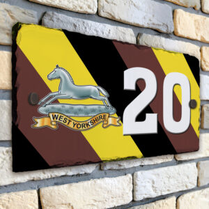 Prince of Wales Own Regiment of Yorkshire Personalised House Number Slate AS15