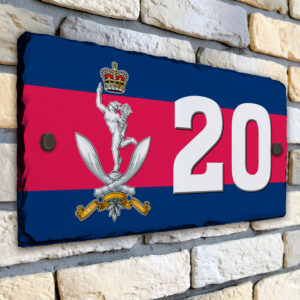 Queen's Gurkha Signals Personalised House Number Slate AS78