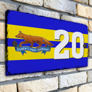 Queen's Own Yeomanry Personalised House Number Slate AS76