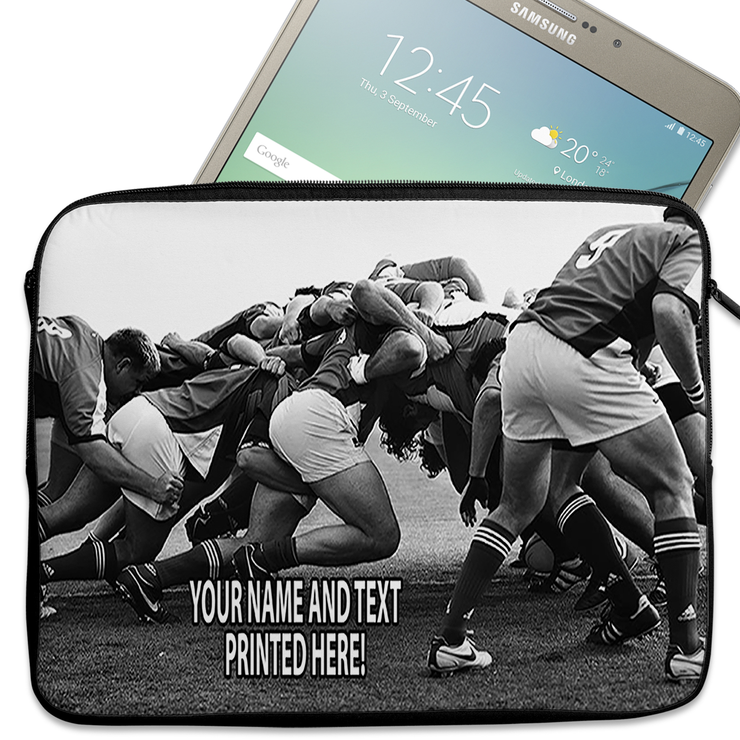 Personalised Rugby Tablet Sleeve Laptop Boys iPad Case ST478 - Image 2