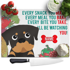 Personalised Rottweiler Chopping Board KCB39