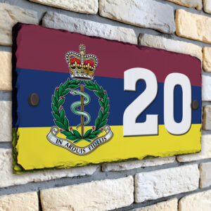 Royal Army Medical Corps Personalised House Number Slate AS82