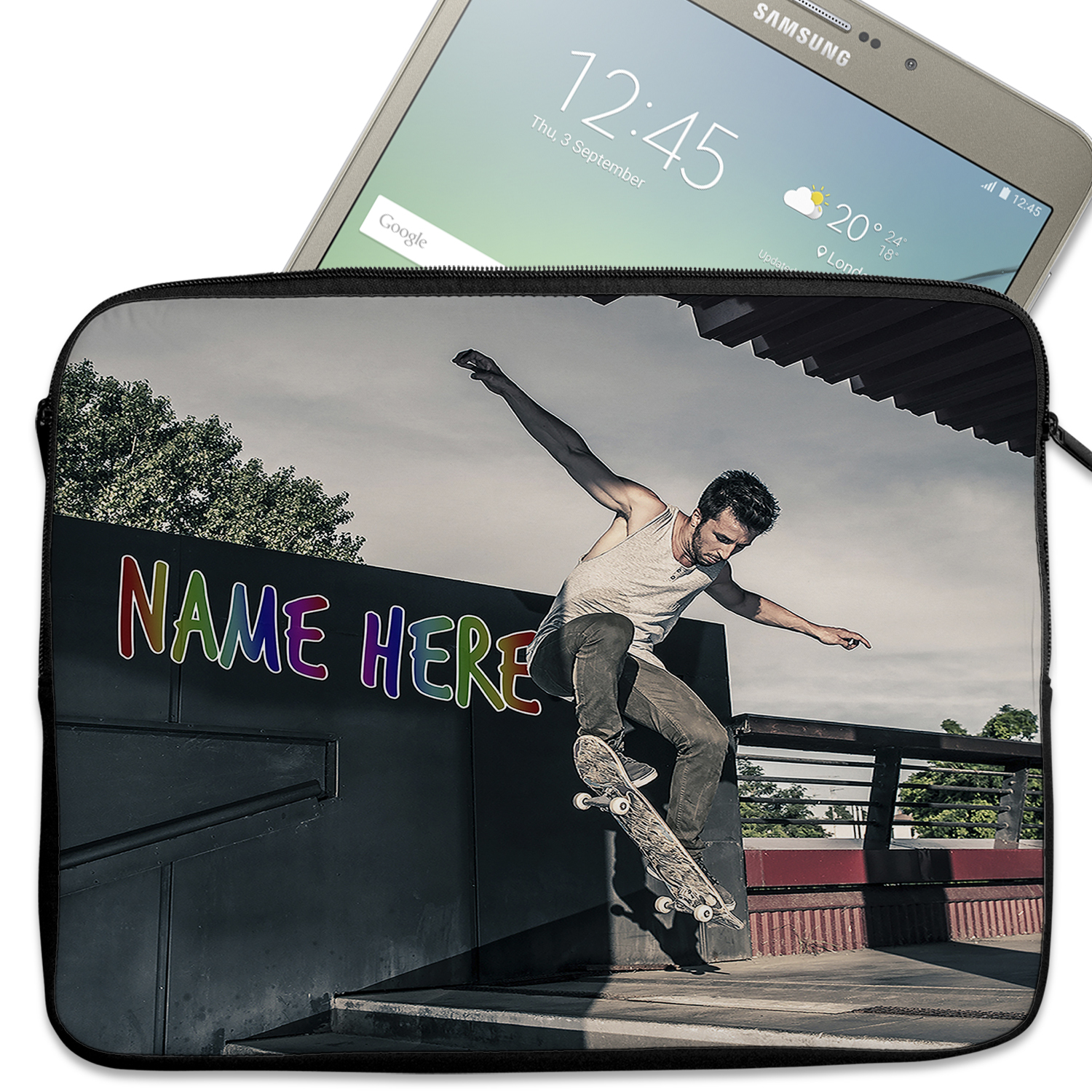 Personalised Skateboard Tablet Sleeve Laptop Boys iPad Case SH230 - Image 2