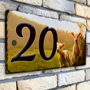 Personalised Sheep Farm House Number Slate SL52