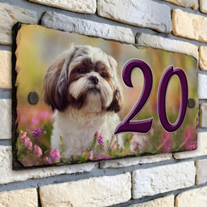 Personalised Shih Tzu Dog House Number Slate SL54