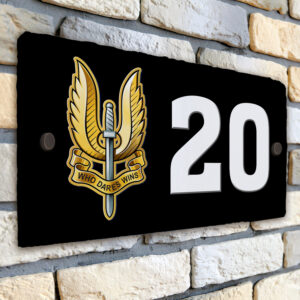 Special Air Service Personalised House Number Slate AS108