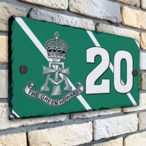 The Green Howards Personalised House Number Slate AS25