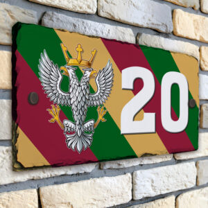 The Mercian Regiment Personalised House Number Slate AS31