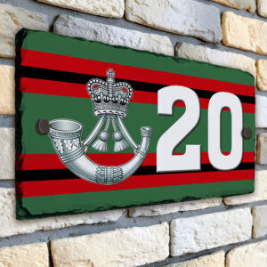 The Rifles Personalised House Number Slate AS36