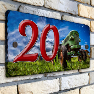 Personalised Tractor Farm House Number Slate SL72