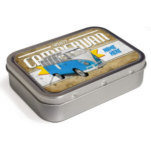 Personalised Volkswagen Blue Camper Van Tobacco Tin CLP60