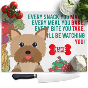 Personalised Yorkie Chopping Board KCB47
