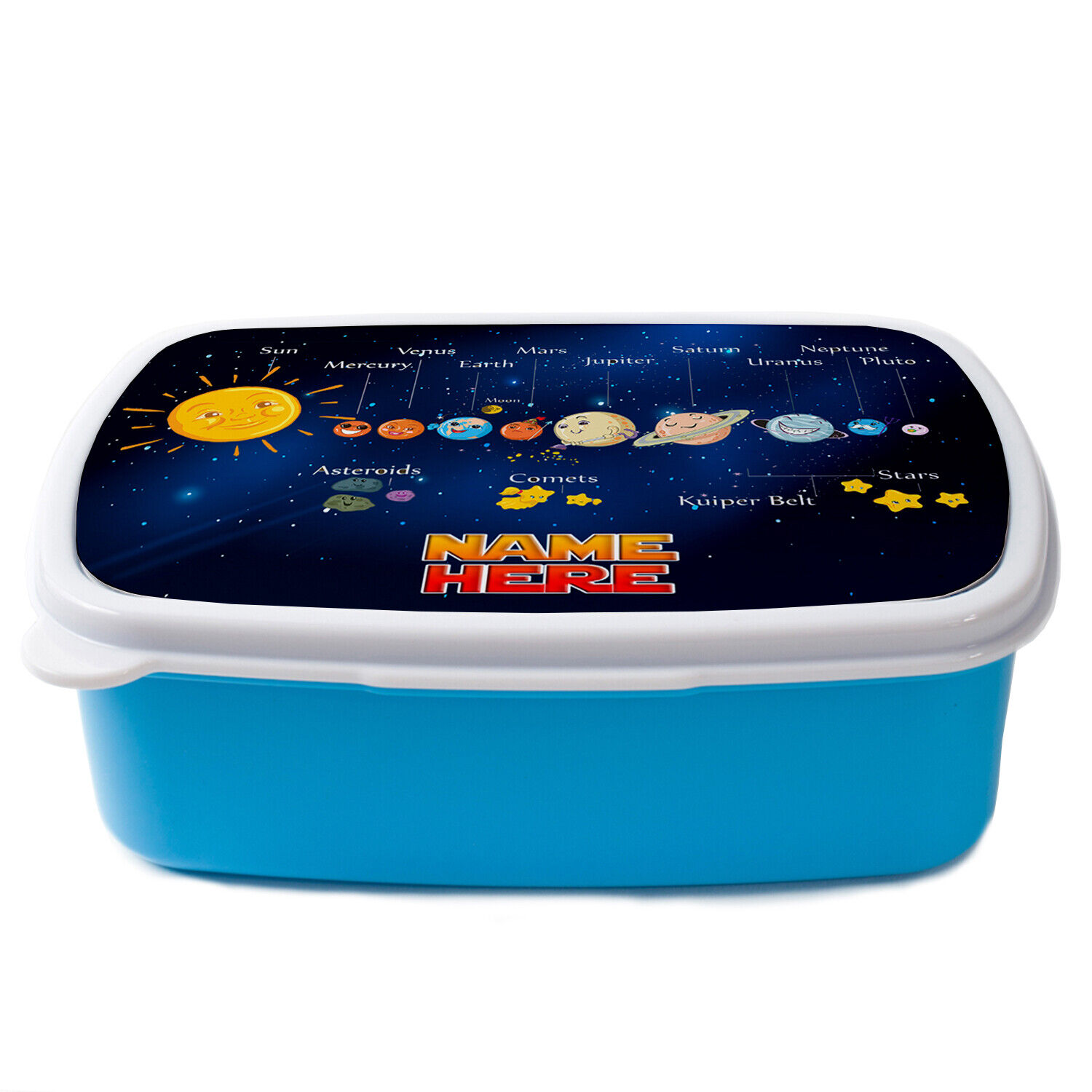 Personalised Planets Lunch Box Boys School Snack Box ST135 - Image 2