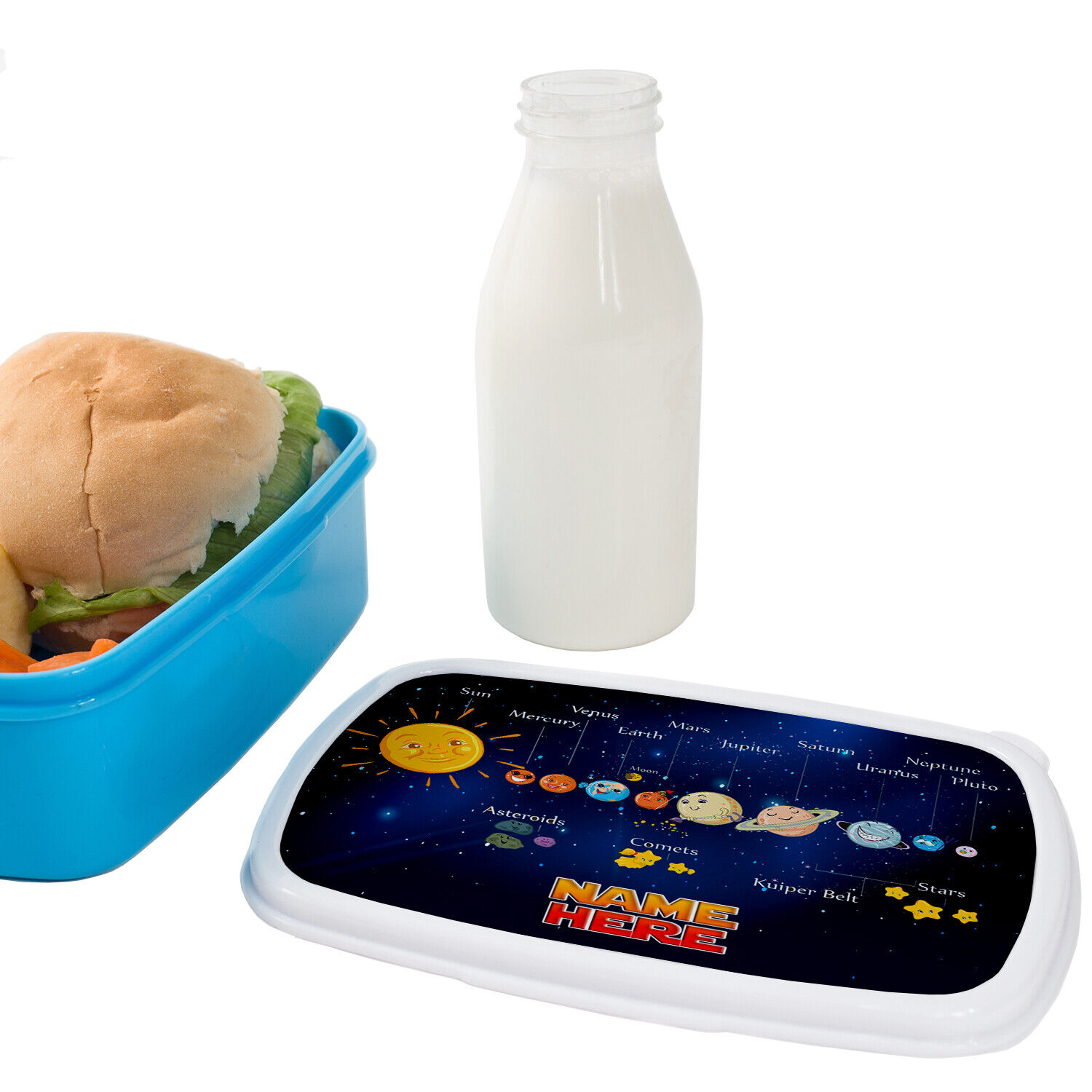 Personalised Planets Lunch Box Boys School Snack Box ST135 - Image 3