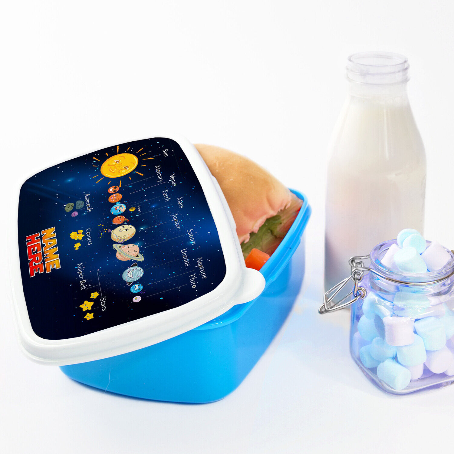Personalised Planets Lunch Box Boys School Snack Box ST135 - Image 4