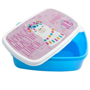 Personalised Llama Lunch Box Girls School Snack Box LB01
