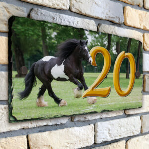 Personalised Cob Horse Farm House Number Slate SL88