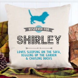 Personalised Basset Hound Cushion Cover Reserved For Dog RD03