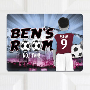 Personalised Aston Villa Football Kids Door Sign CFD03