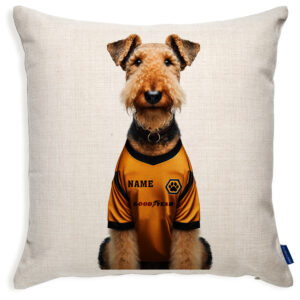 Wolverhampton Football Airedale Dog Cushion Personalised Cover DFC01