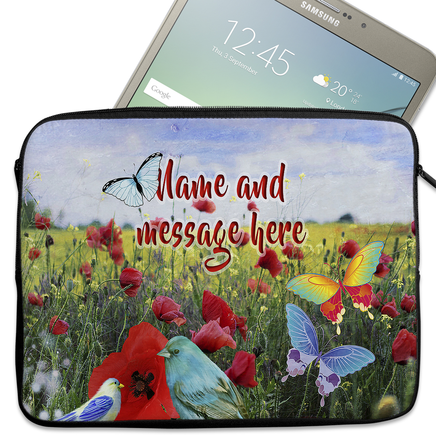 Personalised Butterfly Tablet Sleeve Laptop Womens iPad Case SH025 - Image 2