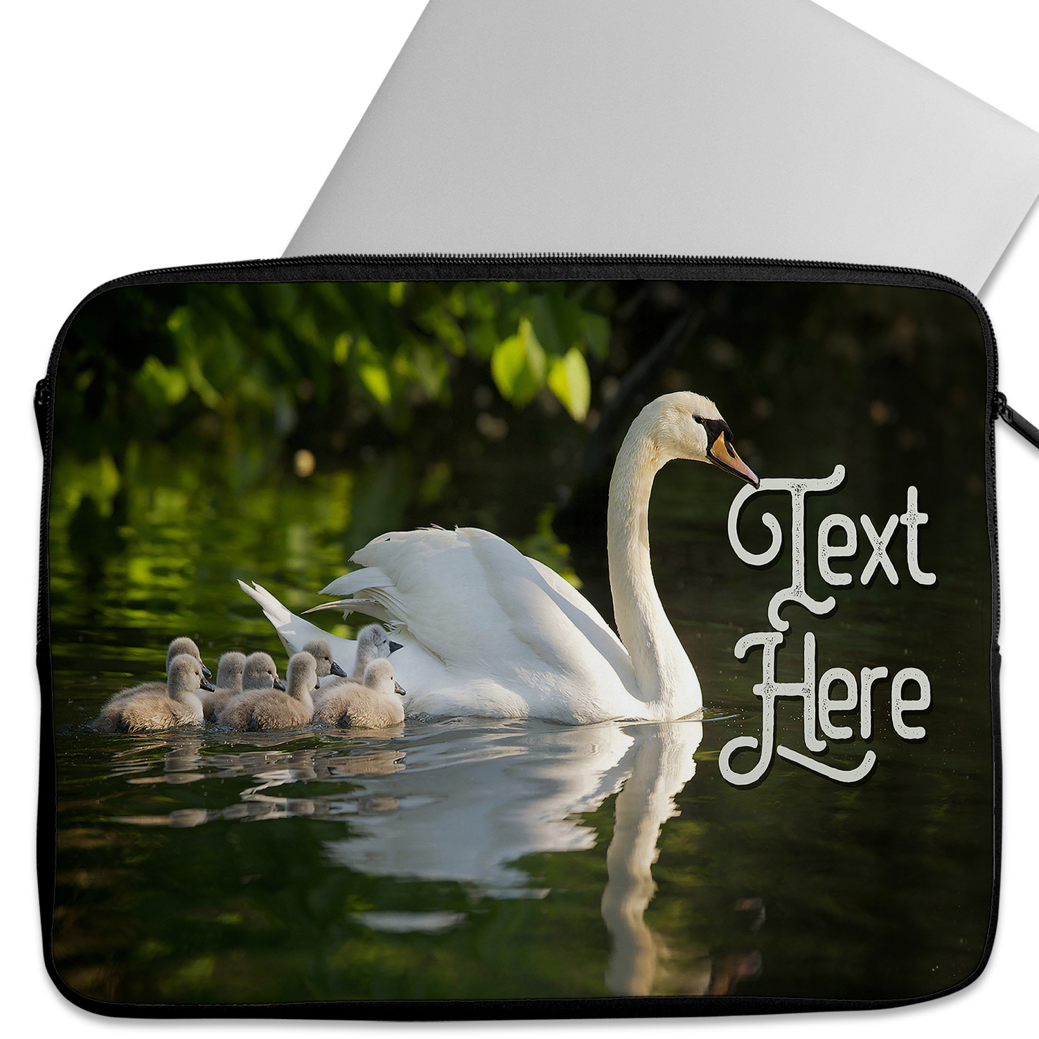 Personalised Swan Sleeve Laptop Bird iPad Case KS50