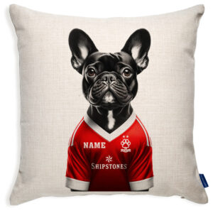 Nottingham Football Black Frenchie Dog Cushion Personalised Cover DFC475