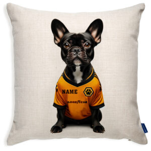 Wolverhampton Football Black Frenchie Dog Cushion Personalised Cover DFC05