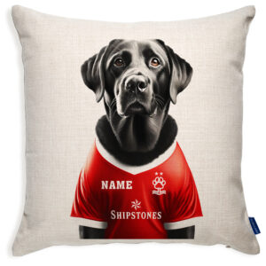 Nottingham Football Black Labrador Dog Cushion Personalised Cover DFC476