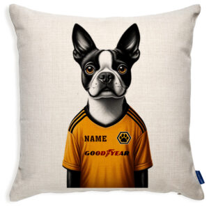 Wolverhampton Football Boston Terrier Dog Cushion Personalised Cover DFC10