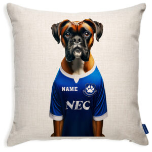 Everton Football Boxer Dog Cushion Personalised Cover DFC65