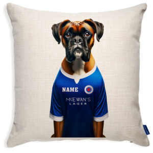 Glasgow Football Boxer Dog Cushion Personalised Cover DFC221