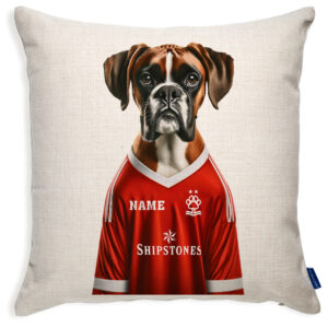 Nottingham Football Boxer Dog Cushion Personalised Cover DFC481