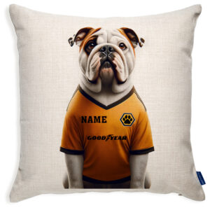 Wolverhampton Football Bulldog Dog Cushion Personalised Cover DFC12