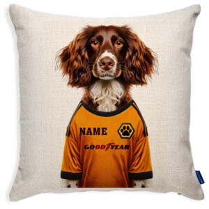 Wolverhampton Football Brown Cocker Spaniel Dog Cushion Personalised Cover DFC14