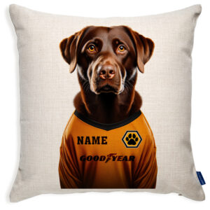 Wolverhampton Football Brown Labrador Dog Cushion Personalised Cover DFC15