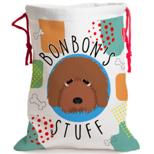 Personalised Brown Cockapoo Dog Toy Storage Bag DS09