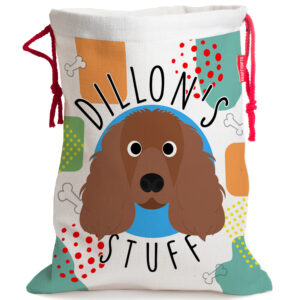Personalised Brown Cocker Spaniel Dog Toy Storage Bag DS12