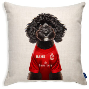 Nottingham Football Black Cockapoo Dog Cushion Personalised Cover DFC488