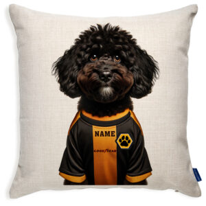 Wolverhampton Football Black Cockapoo Dog Cushion Personalised Cover DFC20