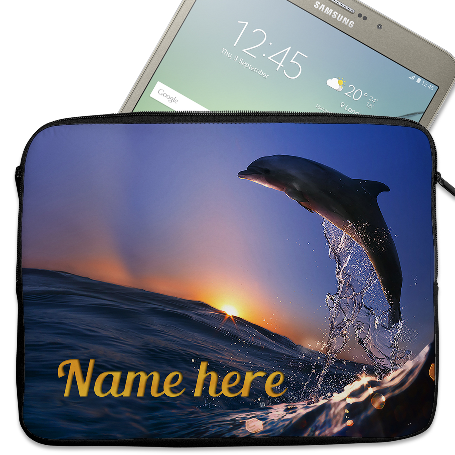 Personalised Dolphin Tablet Sleeve Laptop Womens iPad Case ST078 - Image 2