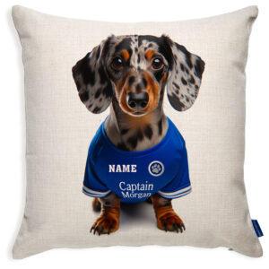Millwall Football Dapple Dachshund Dog Cushion Personalised Cover DFC337