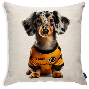 Wolverhampton Football Dapple Dachshund Dog Cushion Personalised Cover DFC24