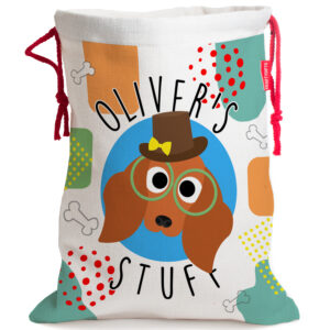 Personalised Red Dachshund Dog Toy Storage Bag DS16