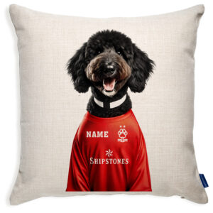 Nottingham Football Black Doodle Dog Cushion Personalised Cover DFC495