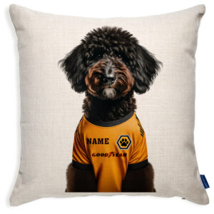 Wolverhampton Football Black Doodle Dog Cushion Personalised Cover DFC27